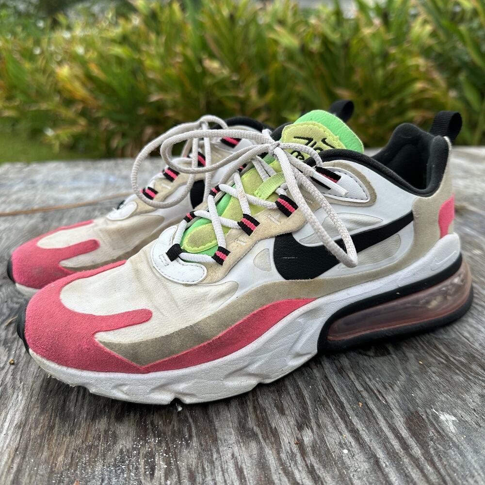 Nike Air Max 270 React Women’s 7 Hyper Pink White/Black Low Top women’s 505 - Picture 4 of 13